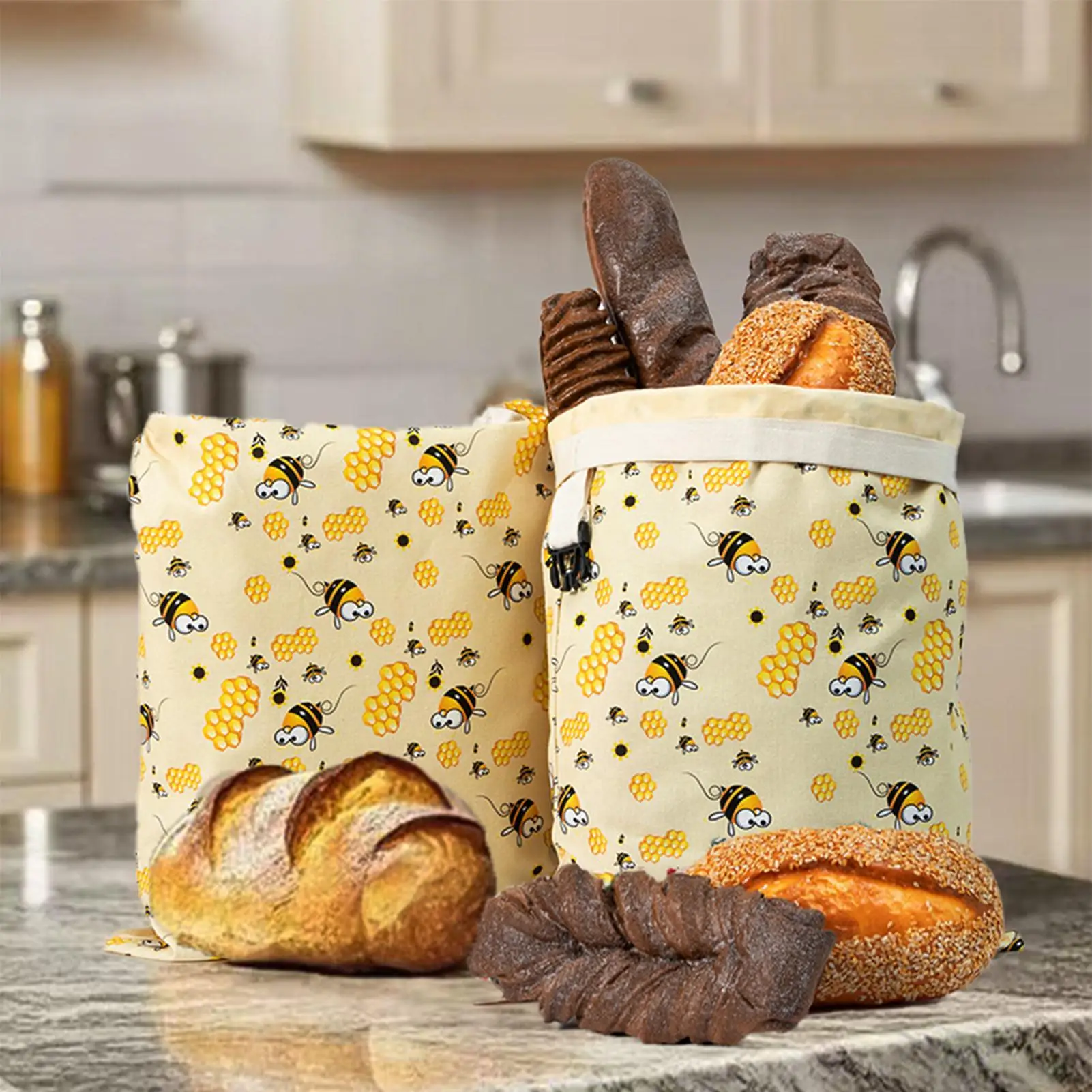 Bolsa reutilizable para guardar pan casero, bolsa con cremallera para mantener el pan fresco, para congelador, nevera, cocina, hogar, apartamento