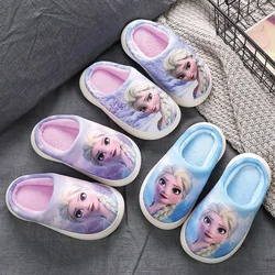 Frozen Children's Slippers Autumn and Winter Girls' Cotton Slippers Middle and Large Children's Elsa Princess Warm Shoes