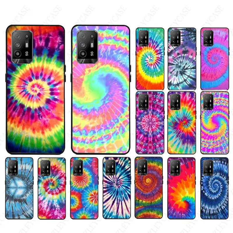 Tie Dye Pattern Batic Rainbow Retro Ink Phone cover For OPPO A74 A94 A9 A5 A53 A73 2020 A57 A76 A96 A54 A78 A95 A98 A72 5G Cases