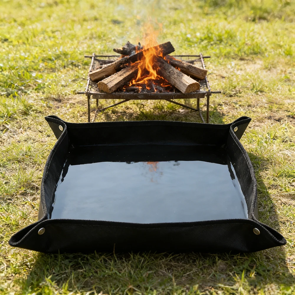 3D Feuerfeste Silikonmatte Campingkocher Lagerfeuer Hitzebeständige Picknick-Feuerholzmatte Flammhemmende Bodenschutzunterlage – Detail 7