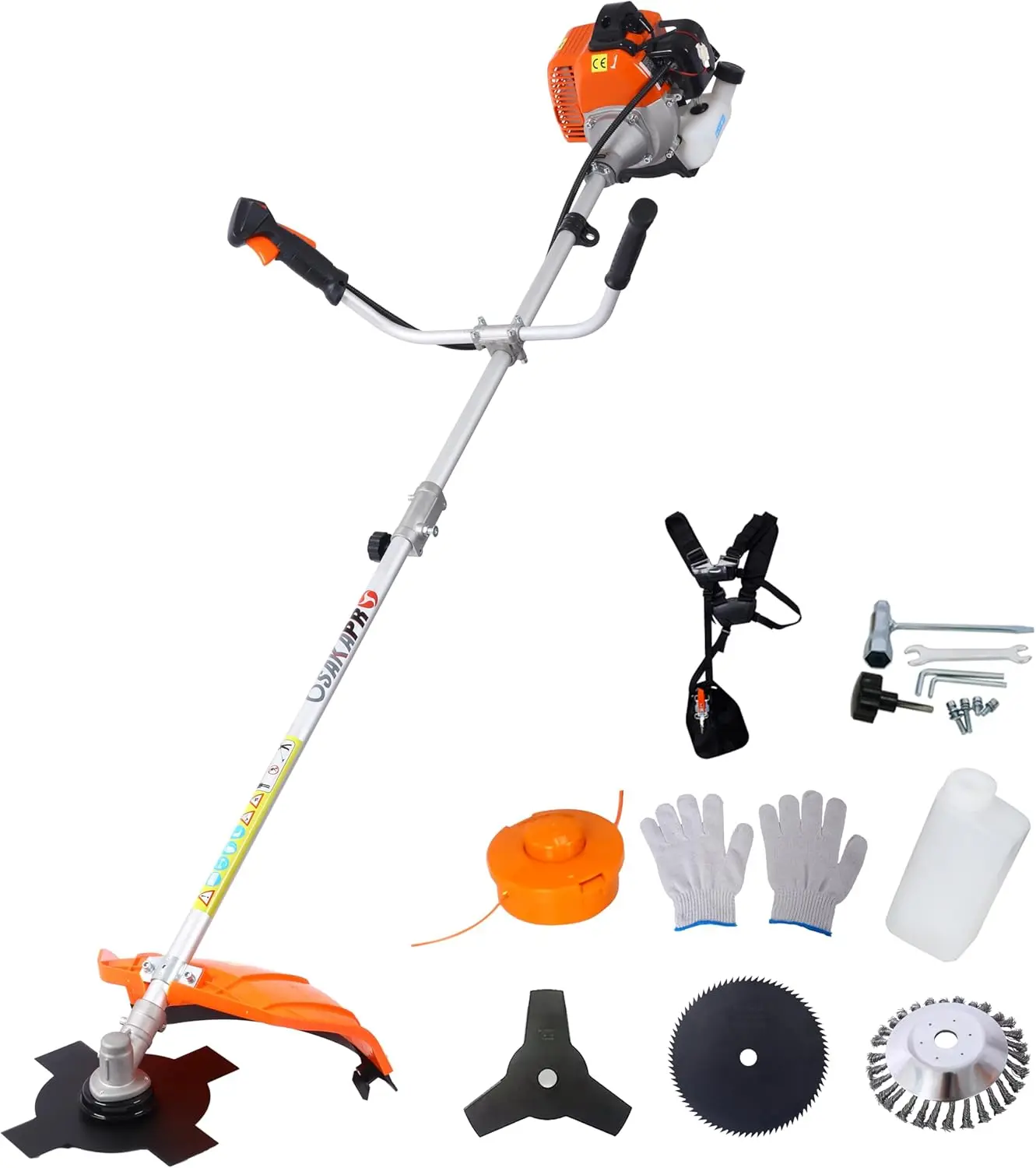 Functional Trimming Tool with Rotatable Gas Pole Saw Grass Trimmer, Hedge Trimmer Gas, Brush Cutter, Weed Eater Lawn Care for Ho