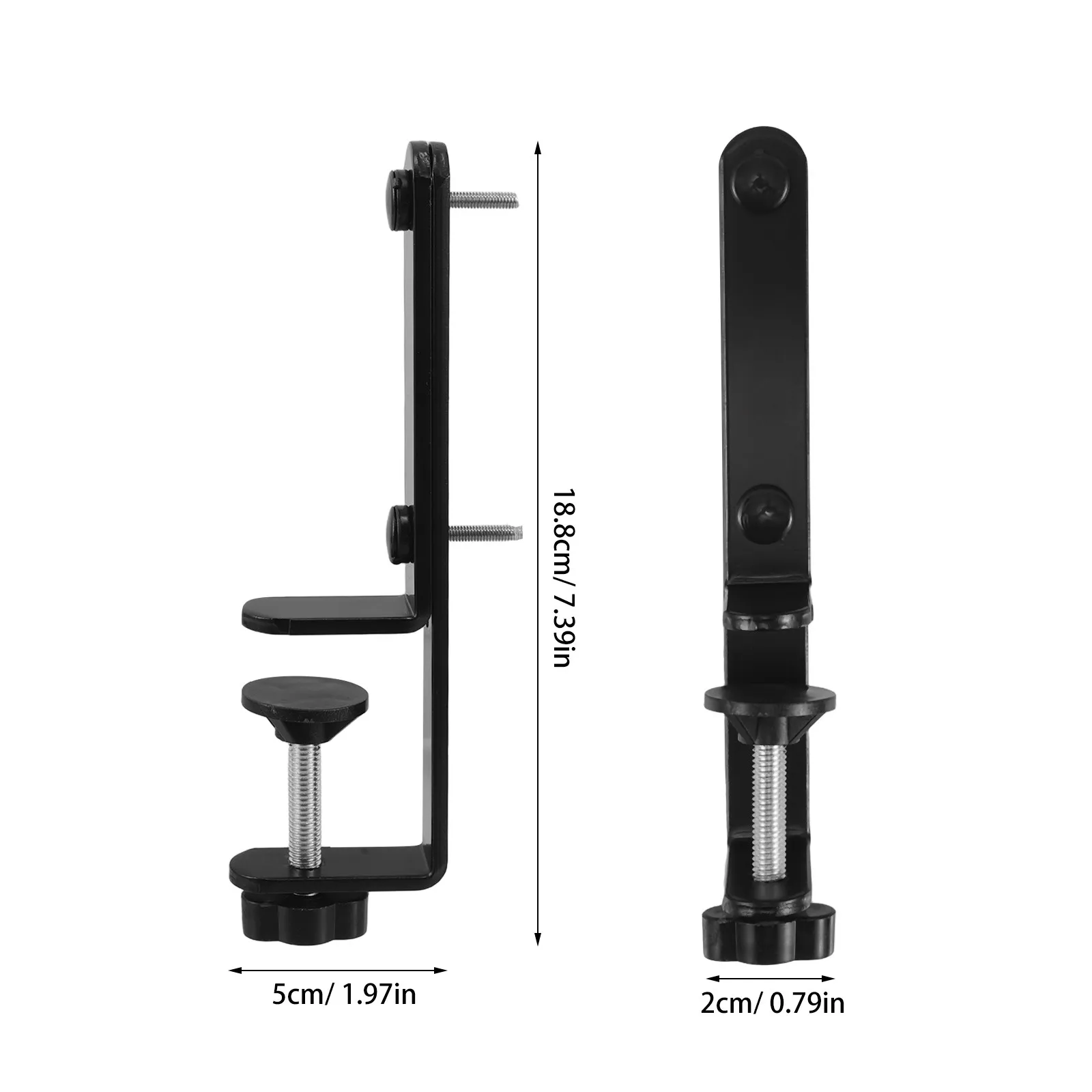 1Pair T-Shaped Tabletop Pegboard Bracket Desk Edge Fixing Stable Metal Holder for Pegboard Storage Display Stand Rack