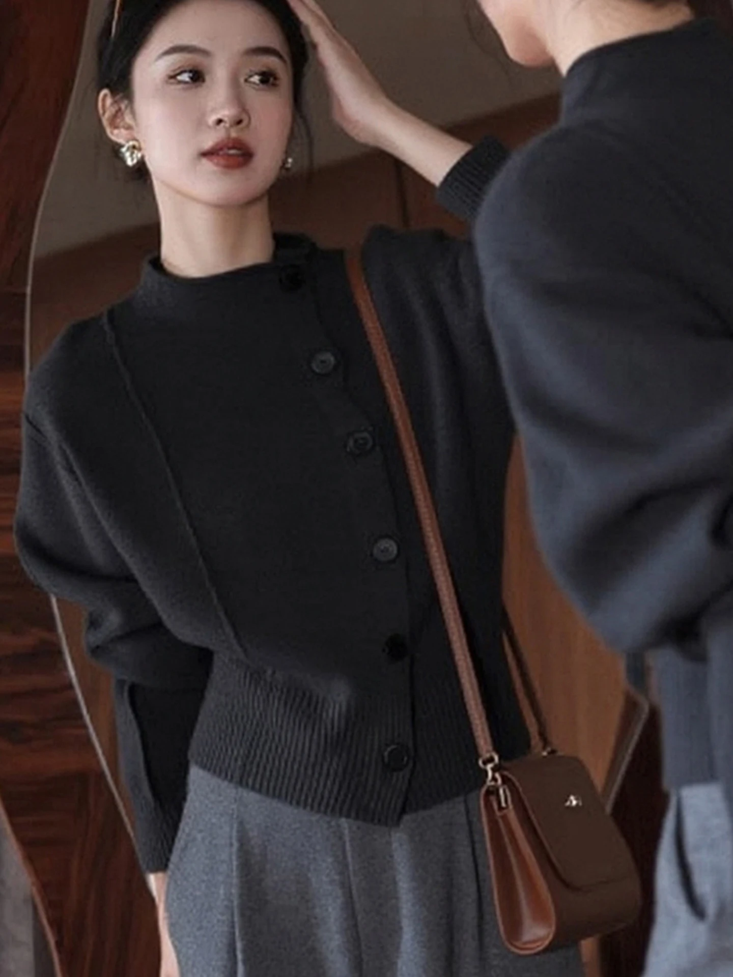 سترة نسائية محبوكة مفتوحة من Faionable طويلة Sve لون نقي سترة نسائية فاخرة تصميم مناسب للتنقل