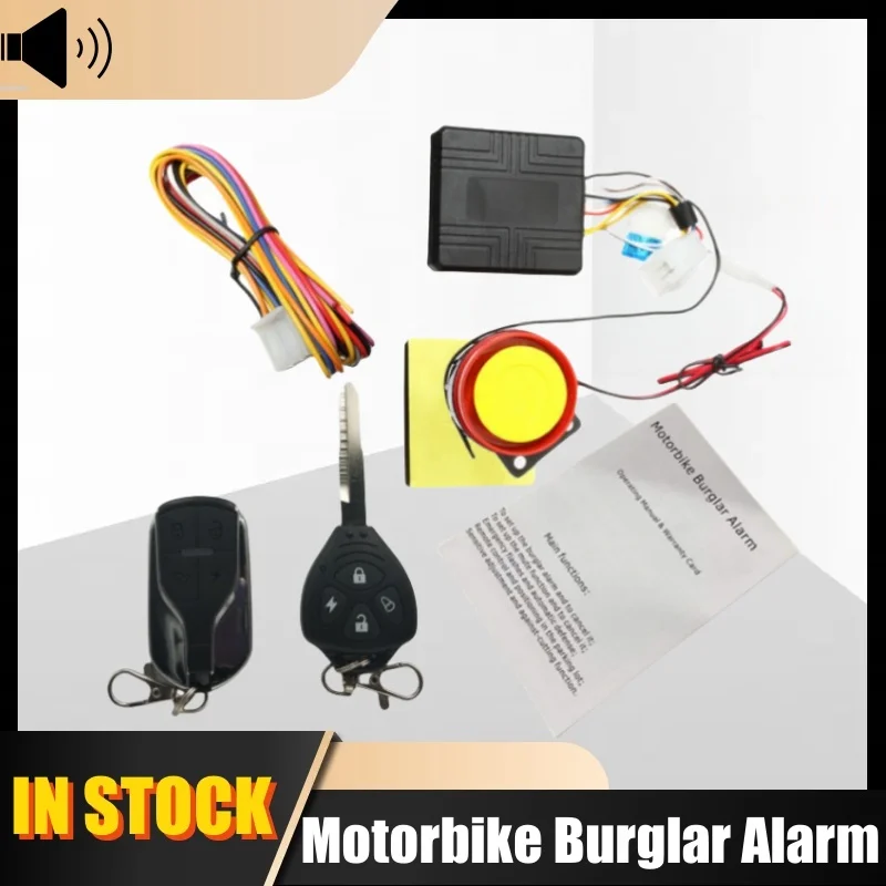 Motorcycle Theft Protection Remote Activation Motorbike Alarm Accessories With Remote Control + key