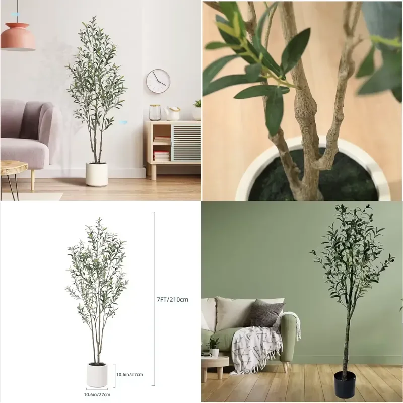 for Realistic Artificial Olive Tree Bonsai Durable Plastic Simulation Green Plant  Indoor Home Decoration Interior Design