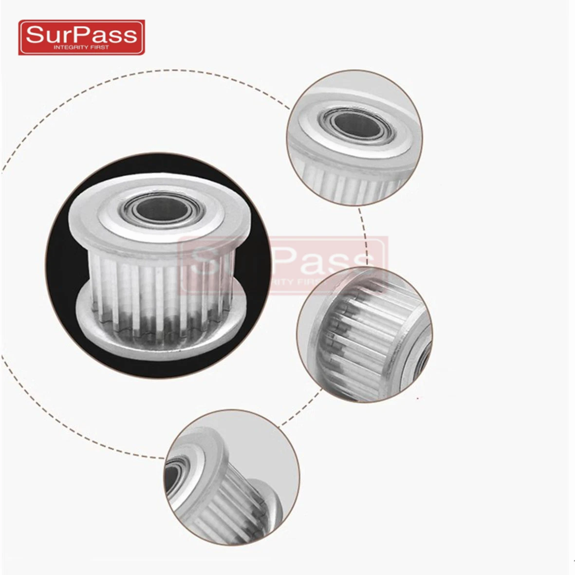 GT2 2GT 24T/25T/26T/28T Teeth Synchronous Timing Idler Pulley Bore 3/4/5/6mm With Bearing For 6/10mmBelt 3D Printer Accessories