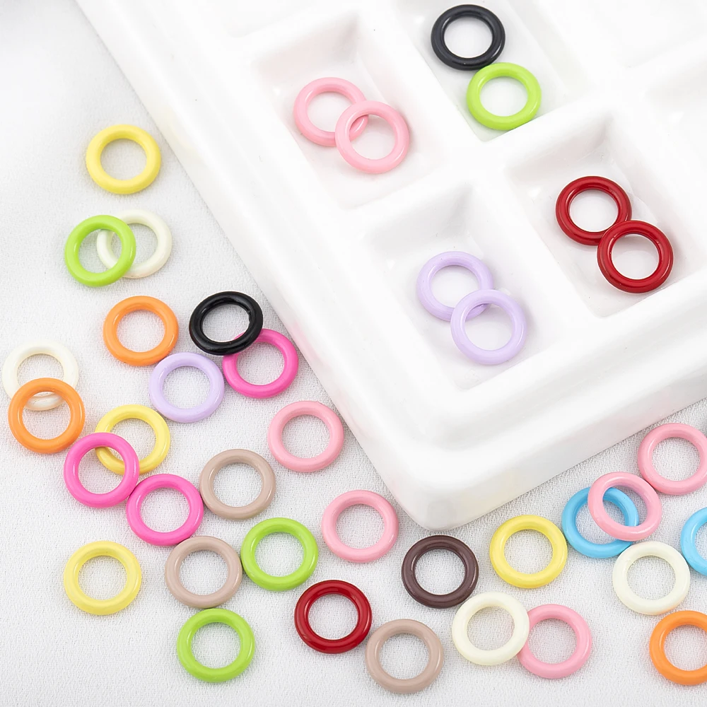 50 قطعة المينا مغلقة الانتقال خواتم O حلقات مستديرة معدنية مختلط الألوان موصلات DIY بها بنفسك صنع المجوهرات سوار إكسسوارات عقد