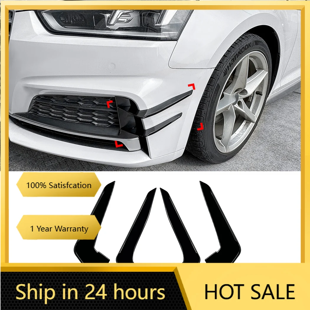 

Эмблемы для Audi A5 S5 F5 Sline 2017-2020, передний бампер, спойлер, противотуманная фара, крышка воздушного ножа, сплиттер, комплект кузова