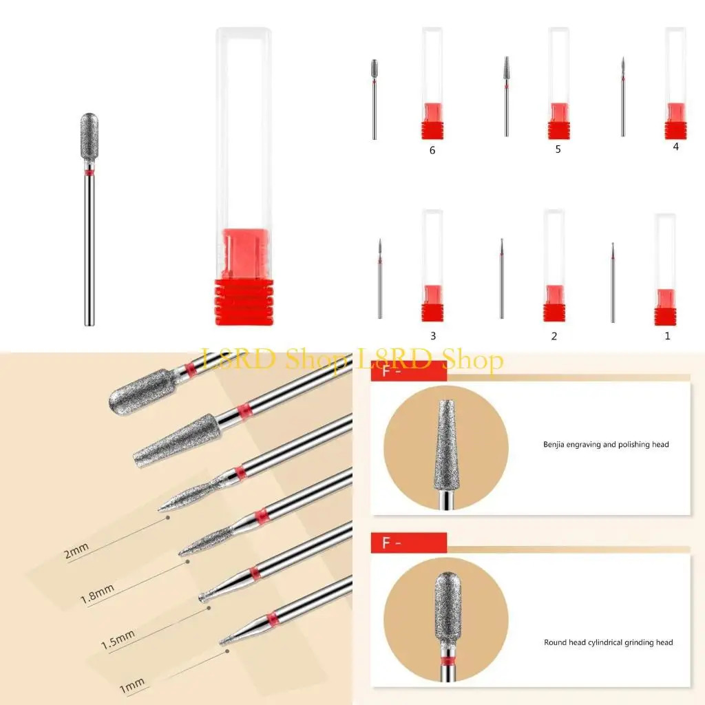 マニキュアリムーバーネイルファイル用ペディキュア用のL8RD電気ミリングカッターネイルドリルビット