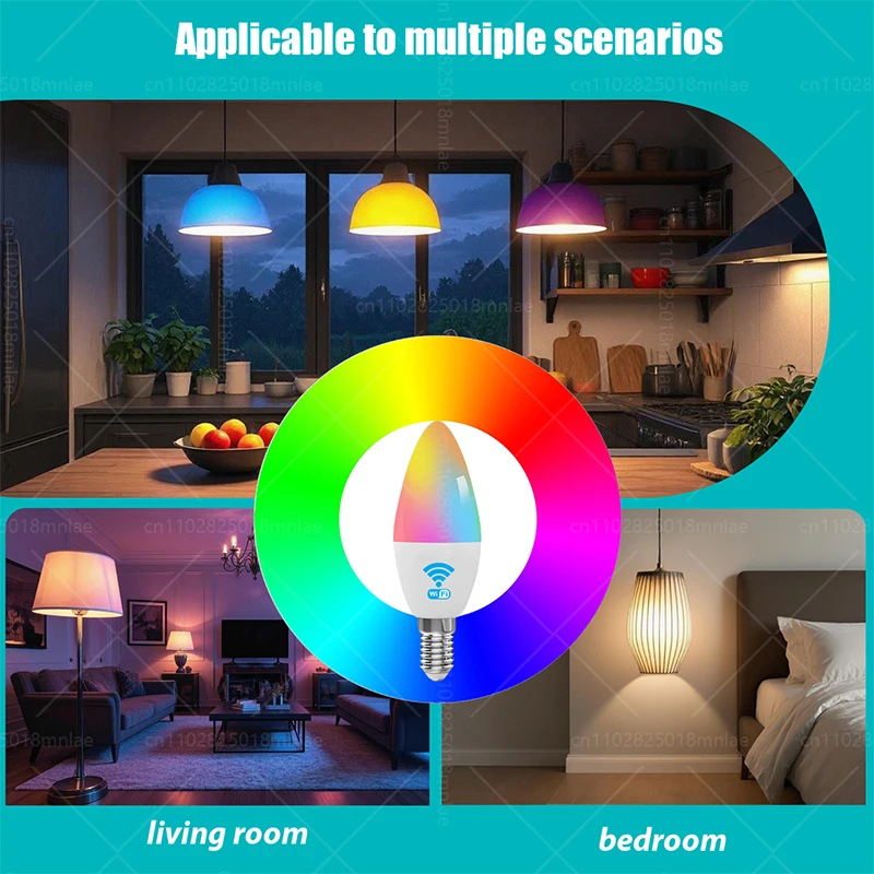 5W E14 Свеча Лампа Cozylife App Control Смарт-лампа Wi-Fi Bluetooth RGBCW Светодиодный светильник 110 В 220 В Хрустальные лампы с регулируемой яркостью Украшение комнаты
