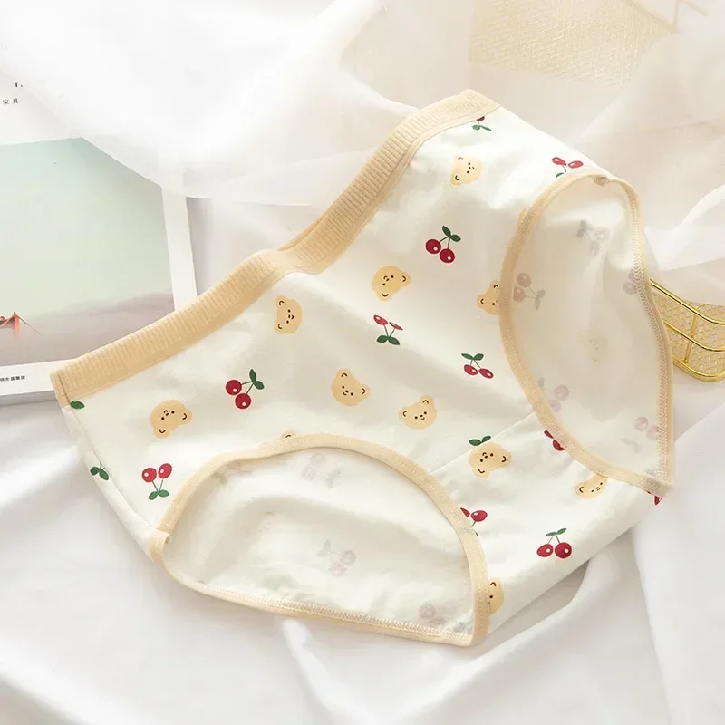 Ropa interior de algodón para mujer, calzoncillos japoneses de cintura media sin costuras, bragas de dibujos animados, lencería femenina, nuevo