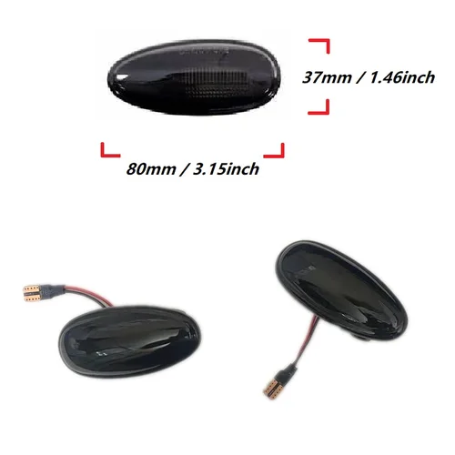 Imagen 2 del producto Para Mitsubishi Nativa K97W K86W K94W K96W K80 90 # 1997 - 2011 Lámpara de luz de señal de giro de marcador lateral con indicador LED dinámico