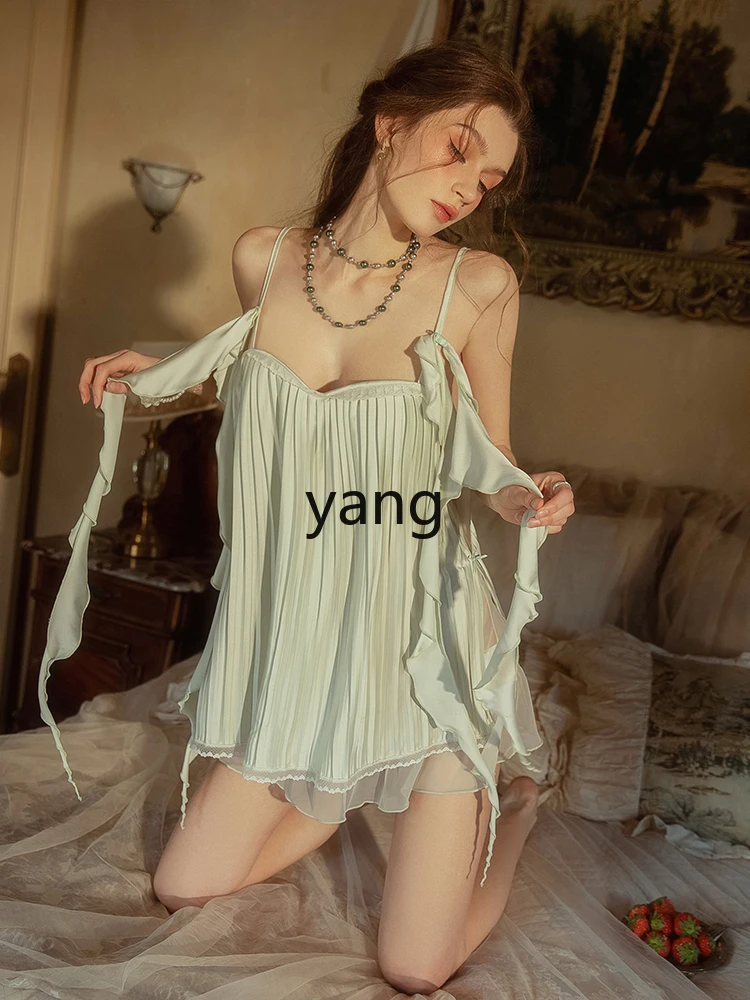 CX Summer Beautiful Pajamas Lace Suspender Home Large Size