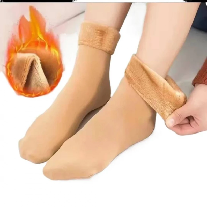 

1/2/4 Pairs Men Women Winter Thicken Warm Short Socks Thermal Cashmere Wool Socks Nylon Snow Velvet Boots Home Floor
