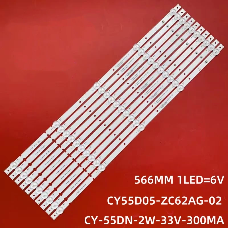 LED Backlight Strip for 55PU11TC-SM/MR55850 CY55D05-ZC62AG-02 303CY550033 08-55DN-3030-OD35-5X10-566X12-20200623 6V