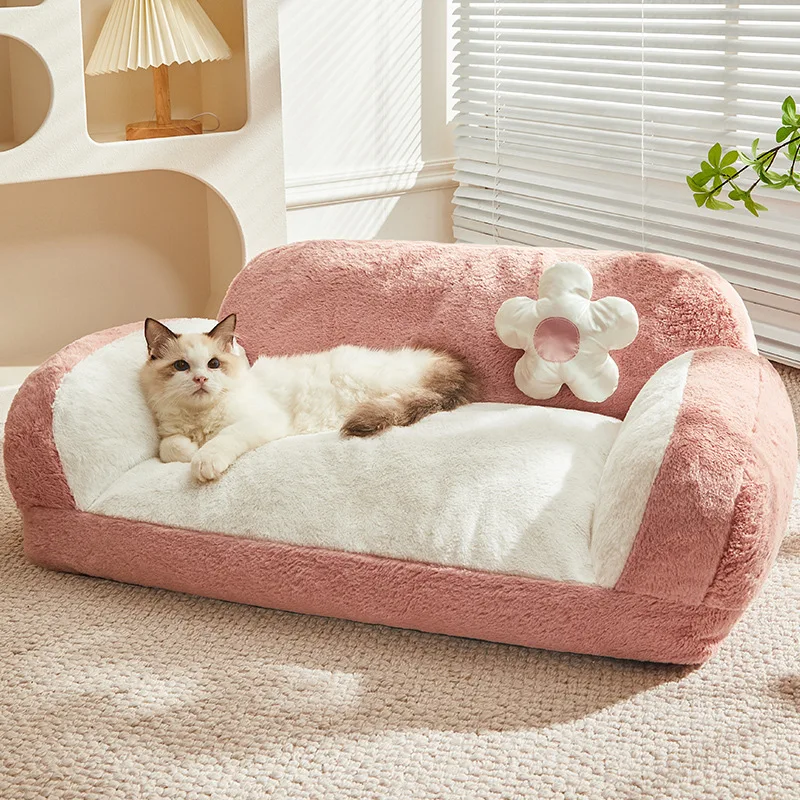 Imagem -06 - Totalmente Removível e Lavável Gato Colchão Canil Sofá-cama Quente Gato Ninho Quatro Estações Universal Pet Supplies Inverno