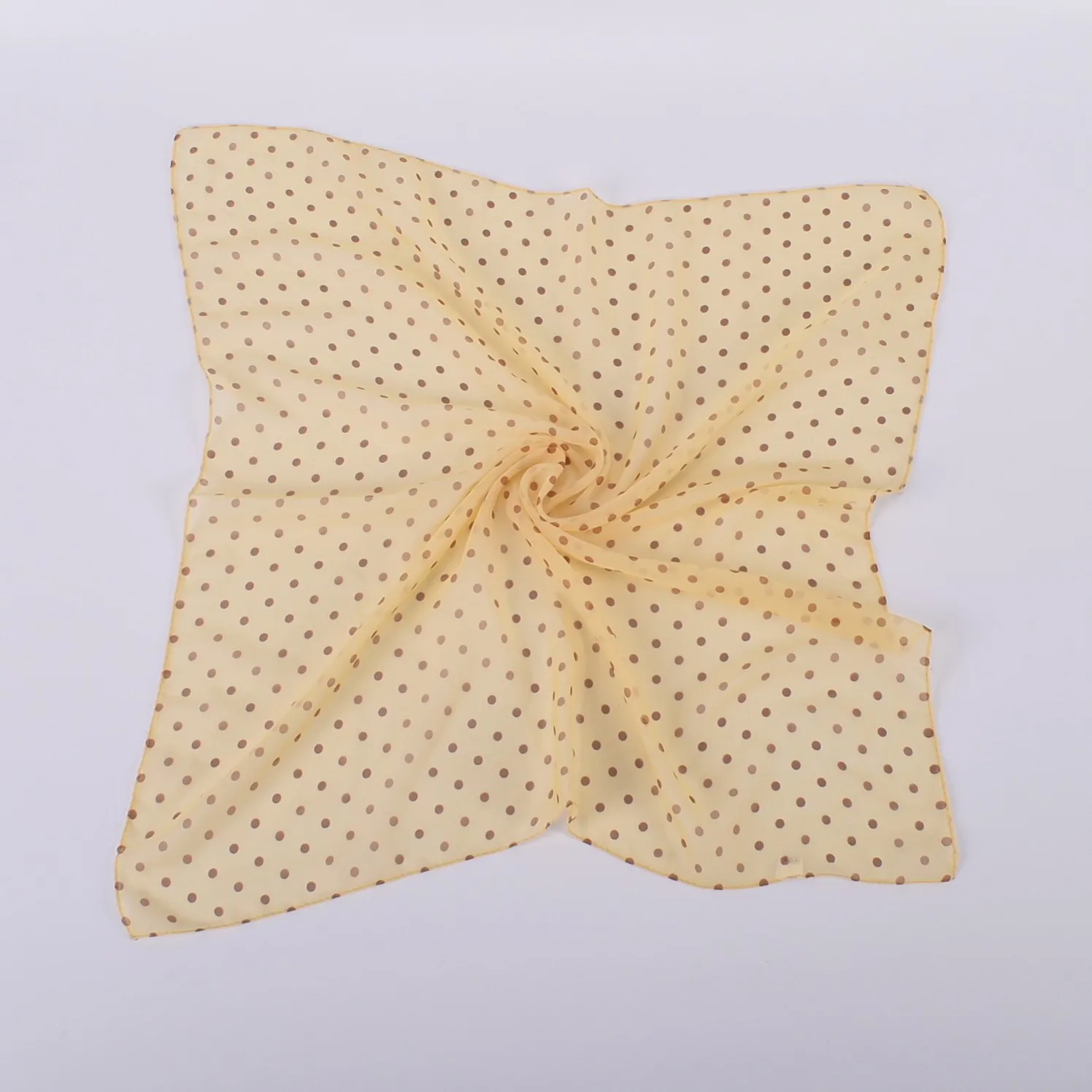 Spring/Summer Season 65 * 65 Elegant Retro Dot Small Square Scarf Lightweight and Soft Chiffon Scarf Soft and Breathable