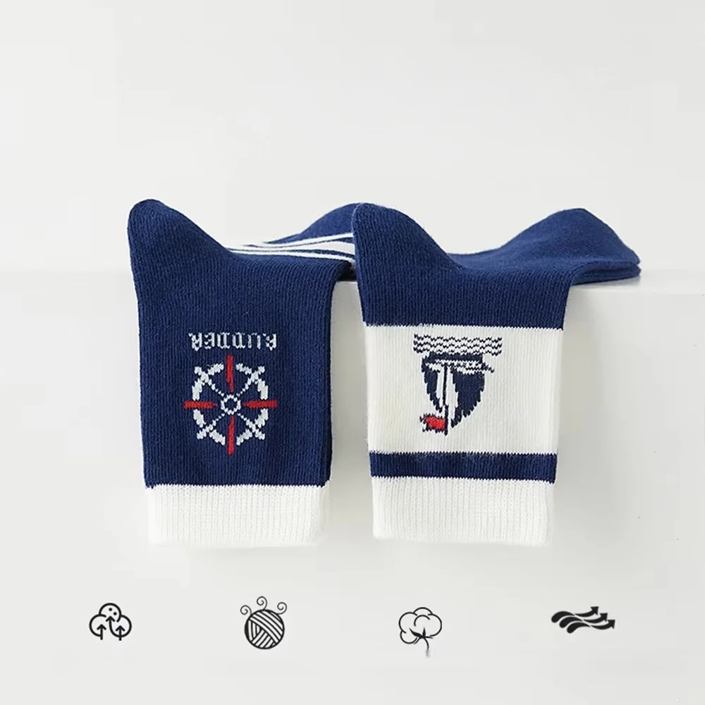 5 Paar Kindersocken, Frühling/Herbst, Baumwollsocken, weiche, atmungsaktive Socken, normale Länge, für kleine und große Jungen. – Detail 4
