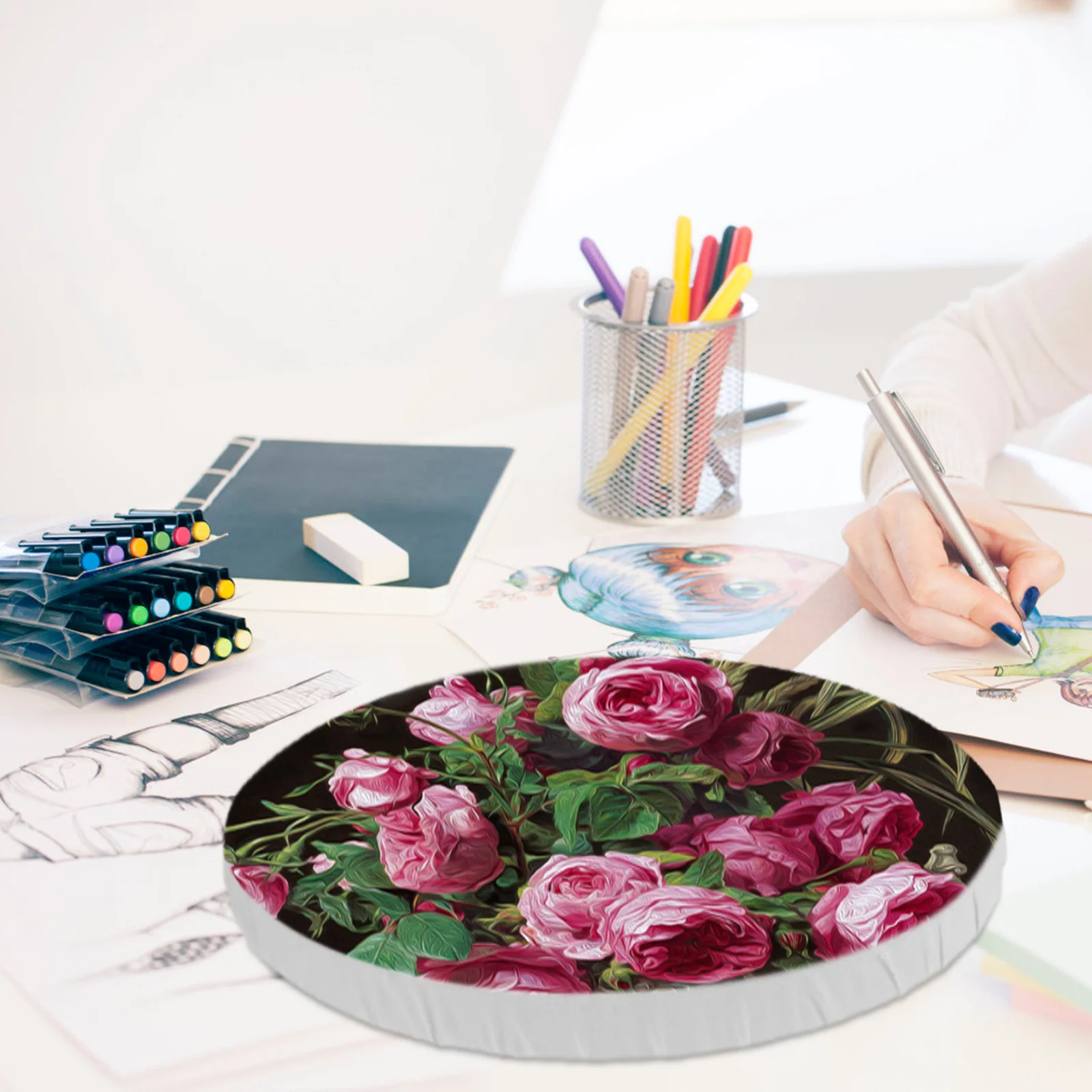 กรอบภาพวาดสีน้ำมัน 2 ชิ้น ขนาด 30x40 ซม. รูปทรงวงรี สีขาว สำหรับงานอะคริลิก เทมเพรา งานศิลปะ DIY นักเรียน วาดภาพ บนผ้าฝ้าย