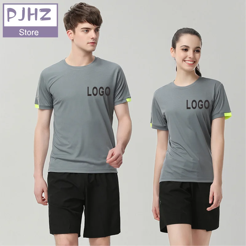 Quick-drying T-shirt Summer Men/Women Breathable Run Sports Tops Skin-friendly and Comfortable Gym T-shirts Custom LOGO Print