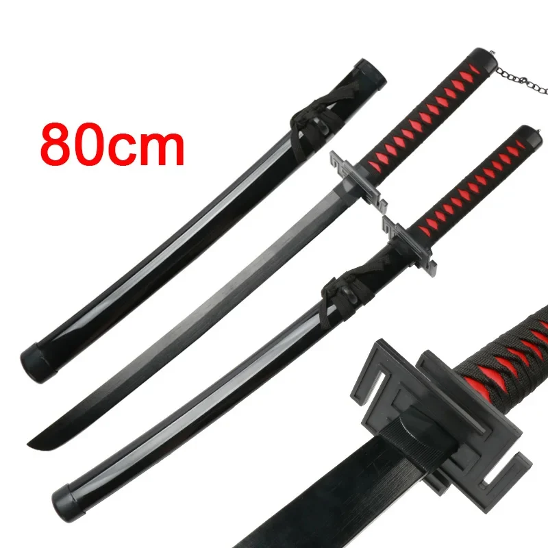 Épées d\'anime pour enfants, Katana Ichigo, Kurosaki Zangetsu, épée cosplay, jouet pour jeunes, 80cm