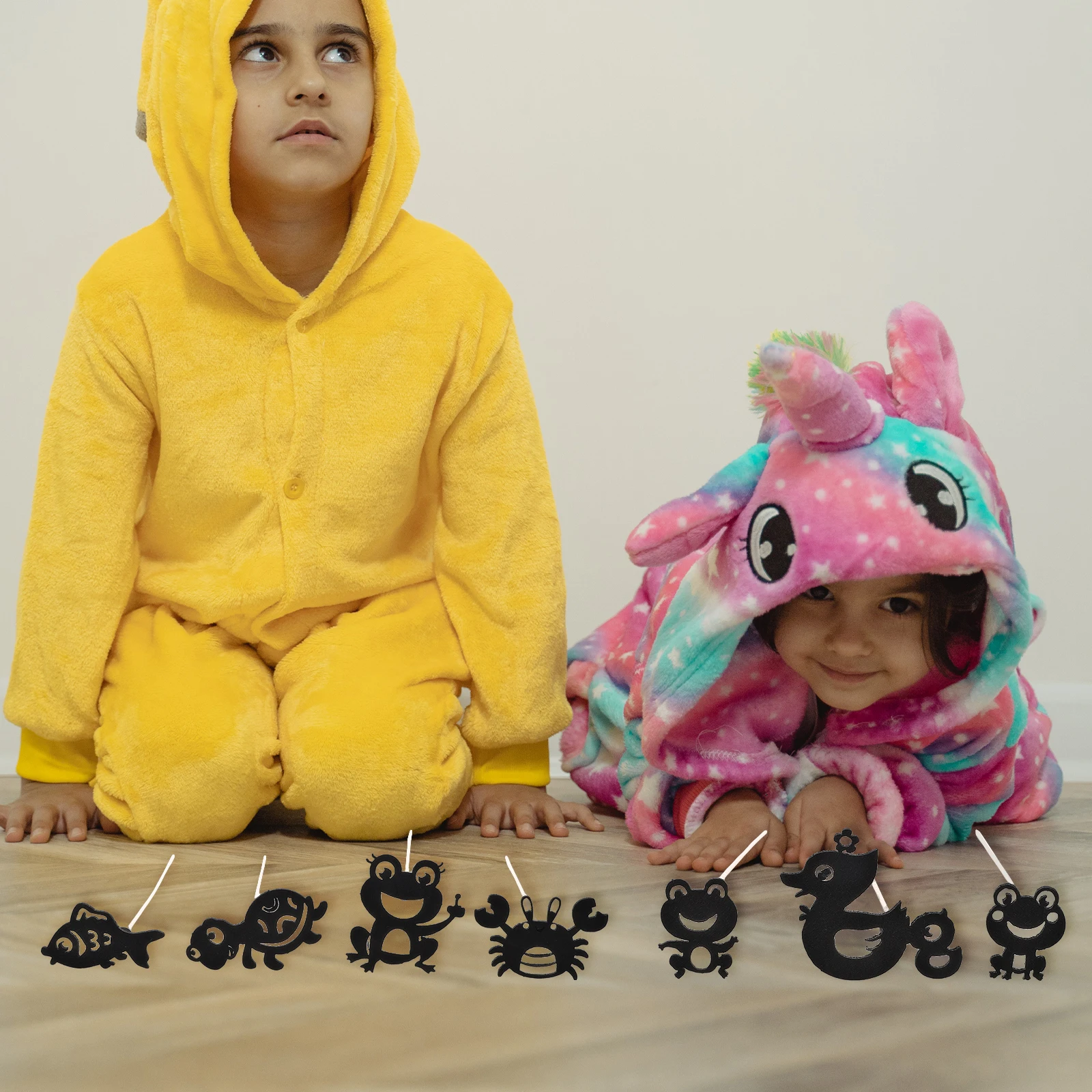 1 Juego de materiales de marionetas para jardín de infantes, pegatinas multifuncionales, aprendizaje interactivo, juego de escenario creativo en preescolar