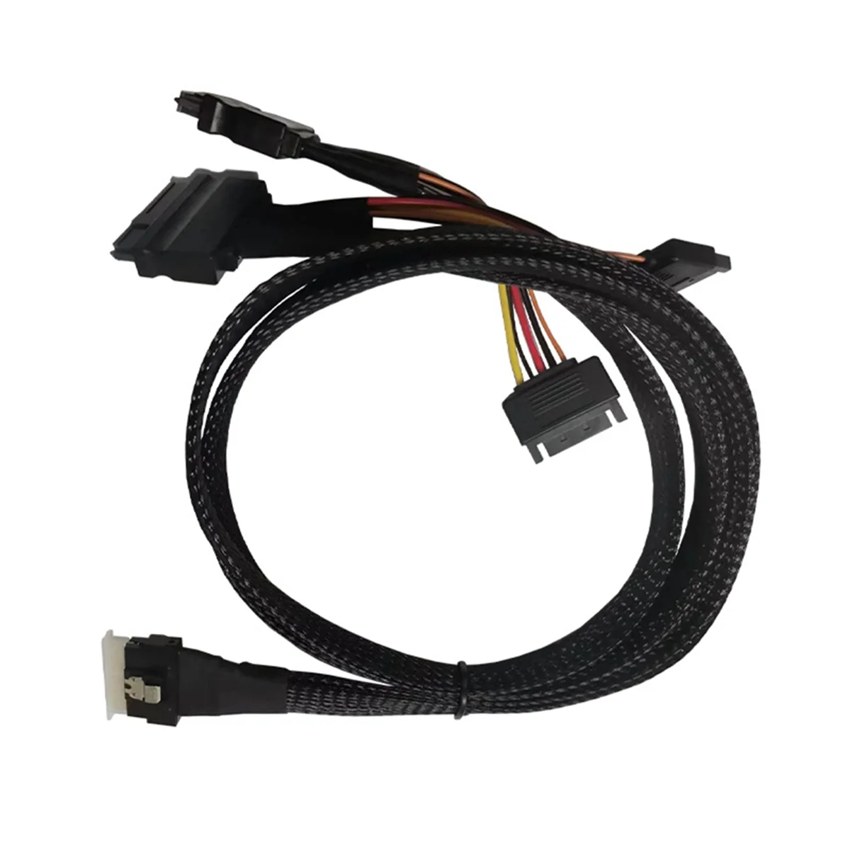 

AC37-Hard Drive Cable SFF8654(8I) Slim SAS to 2SFF8639 NVMe U.2 Hard Drive Cable Multi-Functional Hard Drive Accessories