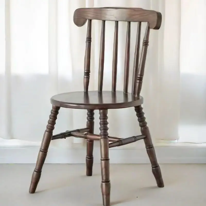 American Dining Chair Solid Wood Chair Vintage Home Leisure Simple Hotel Restaurant Windsor Chair