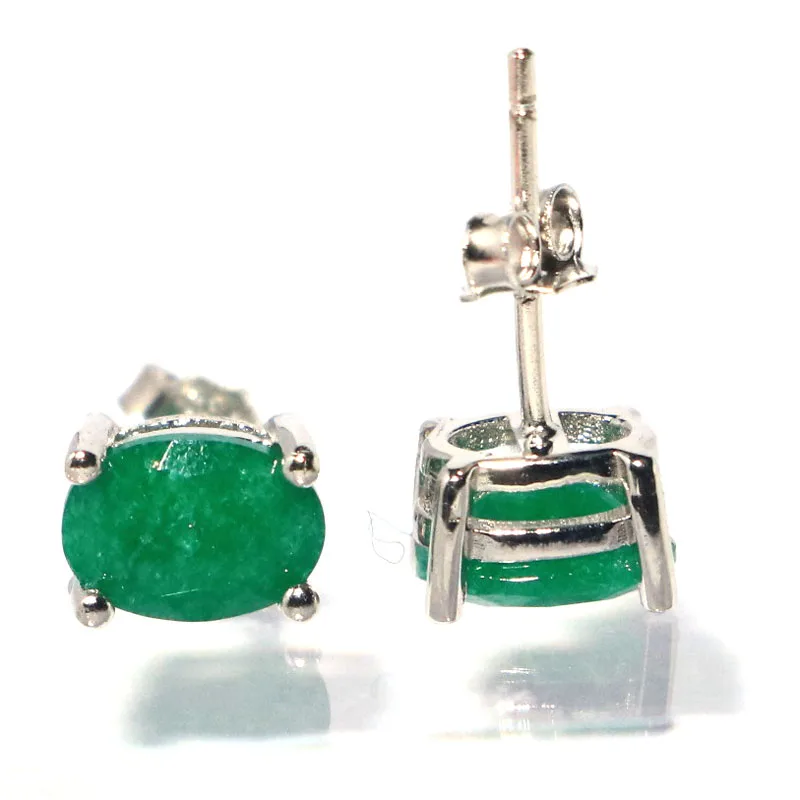 Buy 3 Get 1 Free 7x5mm 1.4g Real 925 Solid Sterling Silver Earrings Real Green Emerald Color Changing Alexandrite Topaz