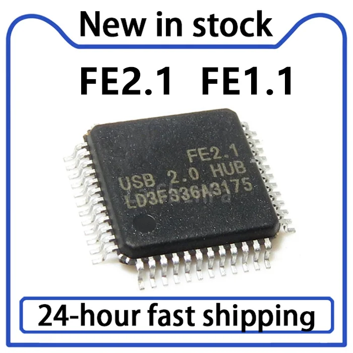 10PCS New FE1.1 FE2.1 USB 2.0 HUB Patch QFP48 LQFP48 Splitter Chip IC in Stock