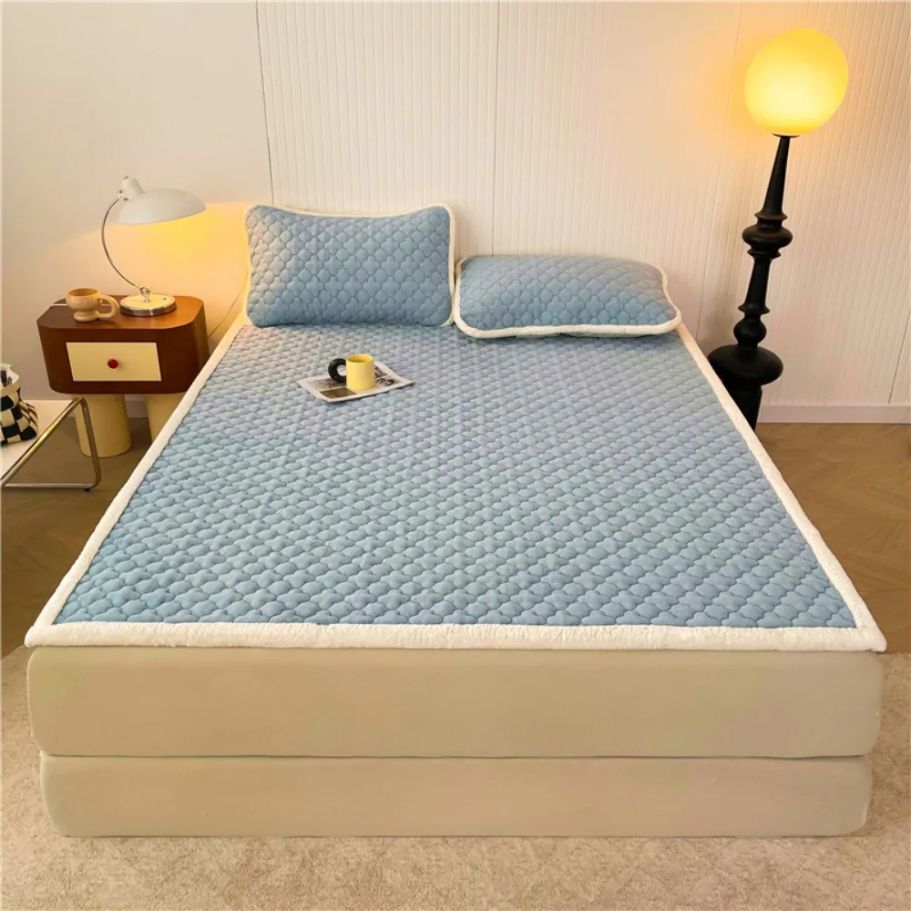 Winter Warm Tatami Mat Flannel Mattress Student Dormitory Foldable Single Double Bed Sleeping Pad Queen King Size Home Decor