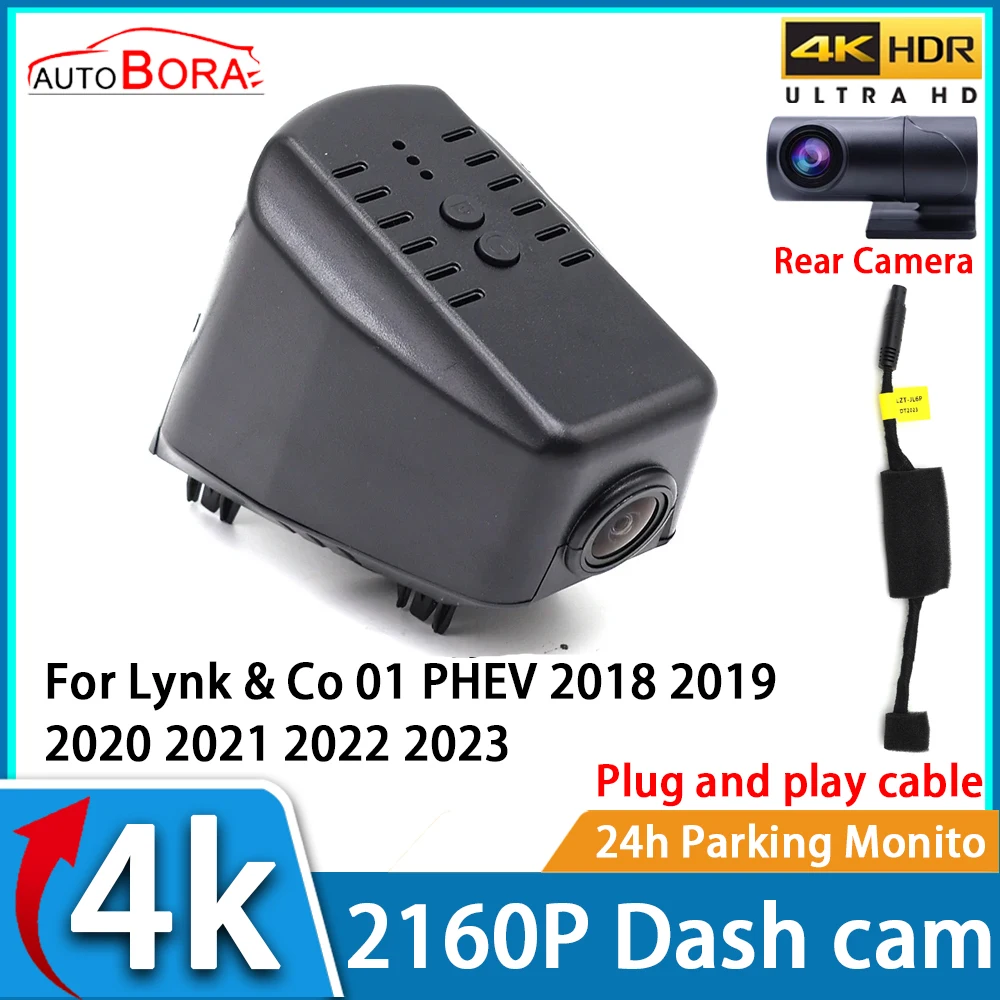 ZhuCamX Car Video Recorder Night Vision UHD 4K 2160P DVR Dash Cam for Lynk & Co 01 PHEV 2018 2019 2020 2021 2022 2023