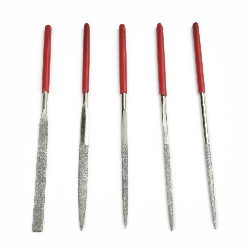 

5pcs Needle Files Metal Set 14*0.3cm Carving Jewelry Diamond Glass Stone Wood Delicate Small Accessories Power Tools Parts