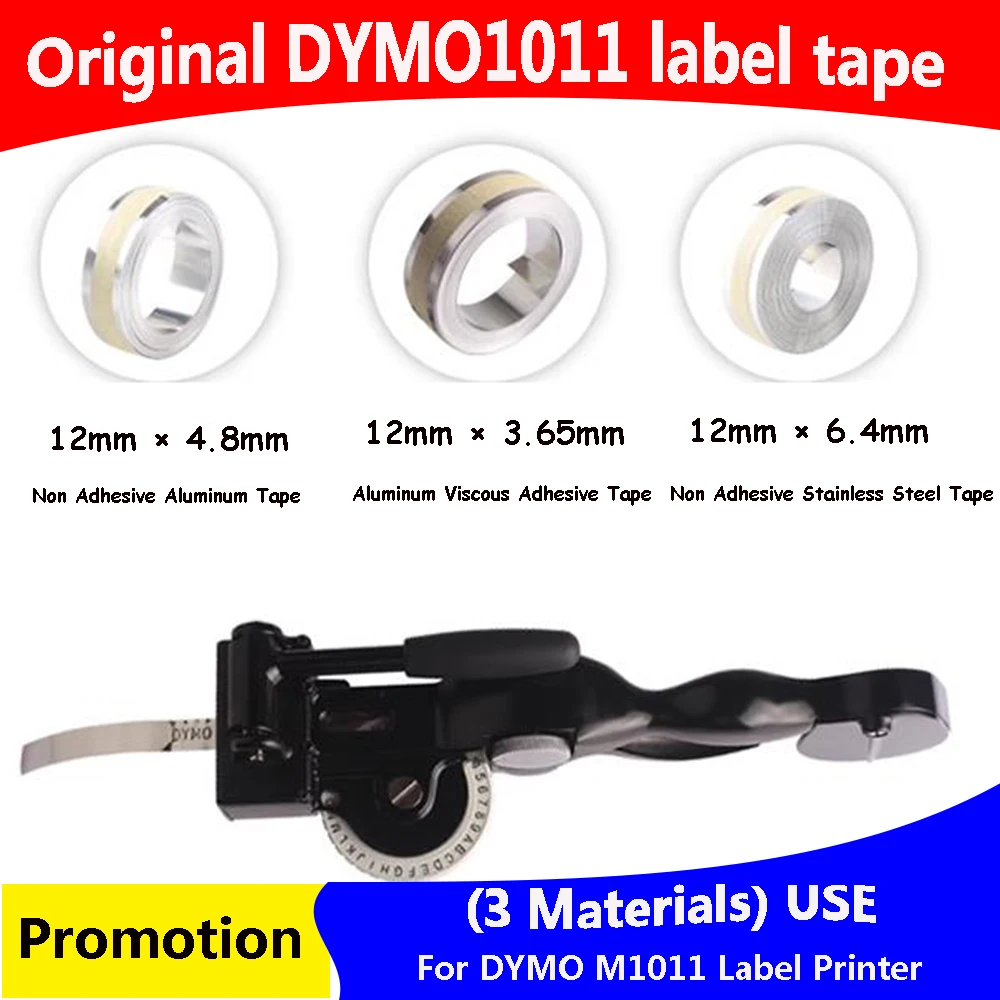 

Mixed batch of 10PCS 3 materials Label Tape SC0032500 SC0035800 SC0031000 For DYMO M1011 Metallic Embossing Tapes