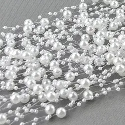 5 Meters/roll Faux Pearl String Fishing Line Imitation Pearl Chain for Diy Flowers Wedding Party Decoration Craft Supplies