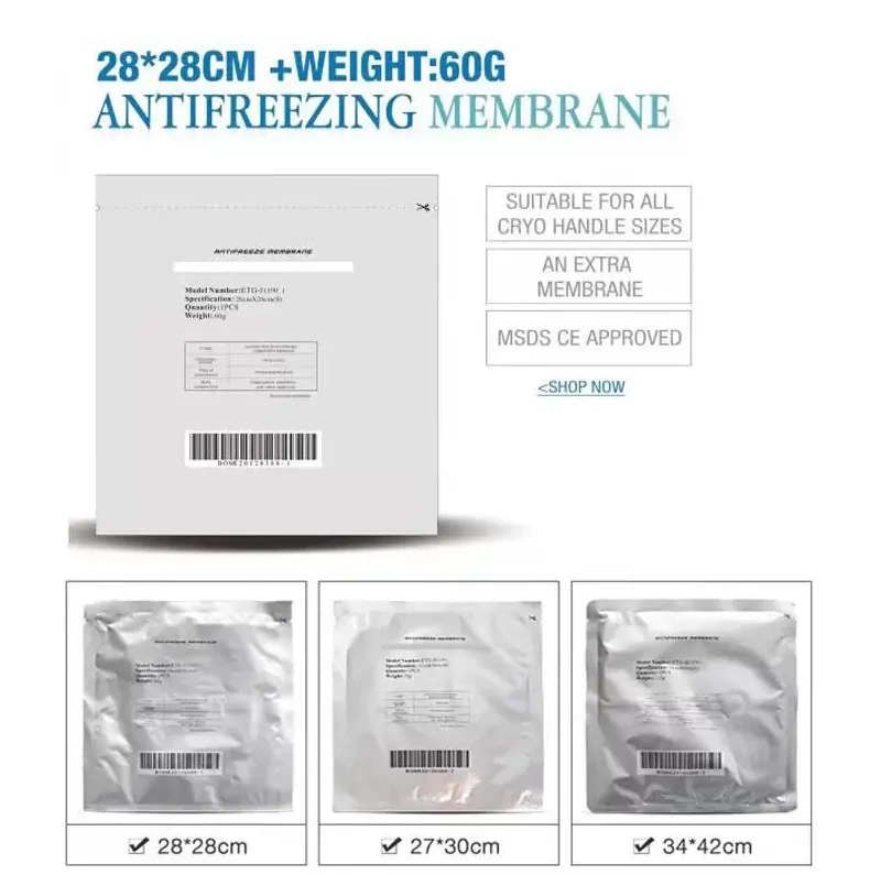 Antifreeze Membrane Gel Pad For Fat Freeze Cool Shape System Cryo Fat Freeze Equipment With 2 Handles Working At Same Time