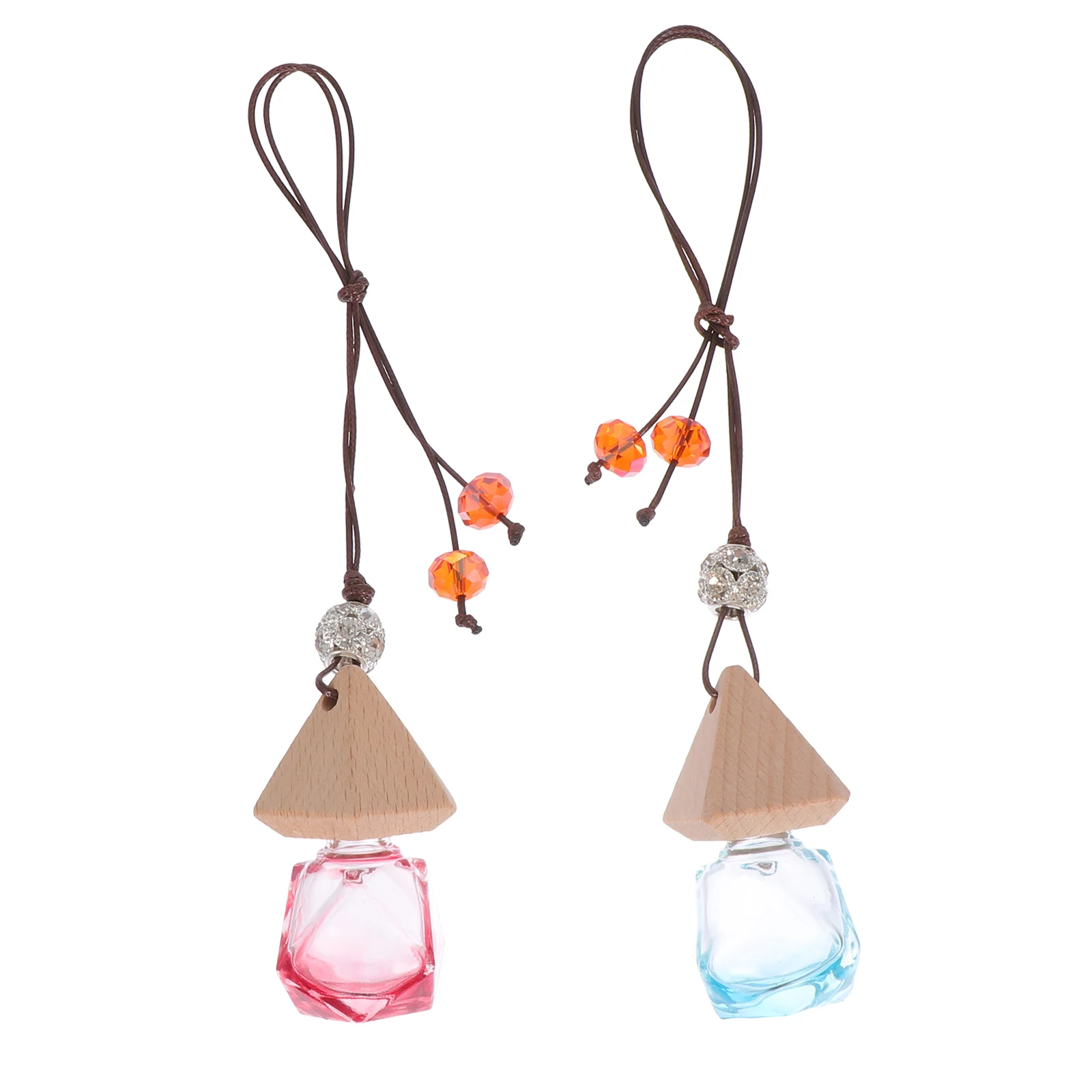 

2 Pcs Car Aromatherapy Bottle Hanging Pendant Decorative Perfume Interior Diffuser Fragrance Creative Glass Bottles Ornament