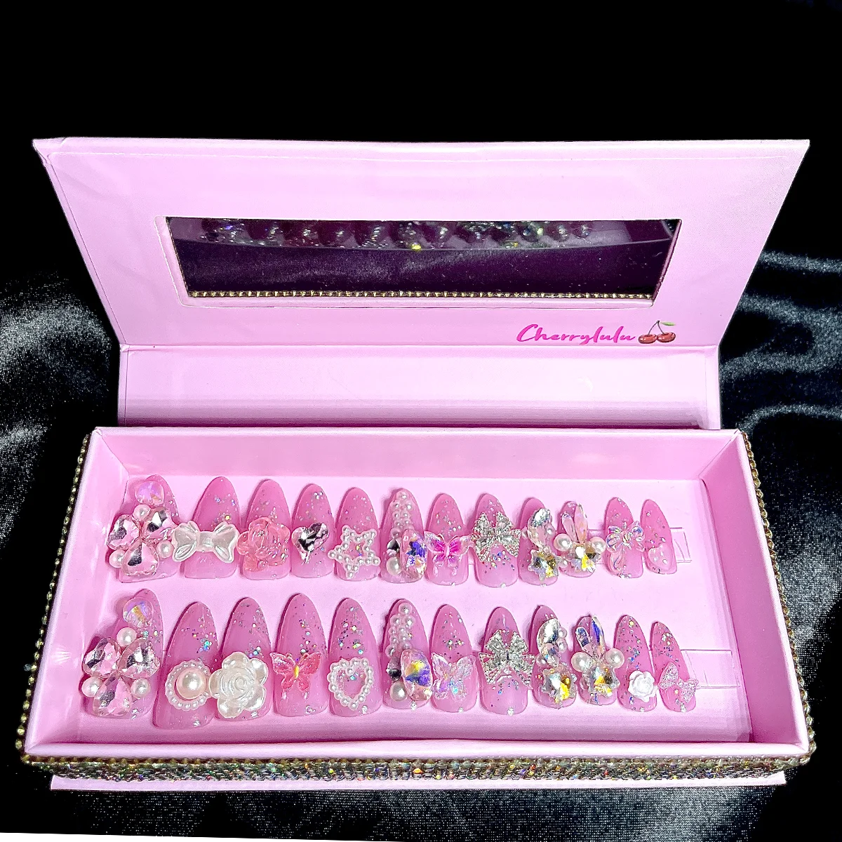 【HAND MADE】Eternal Stunning Luxury Press On Nails With Rhinestone And Crystal 24pcs