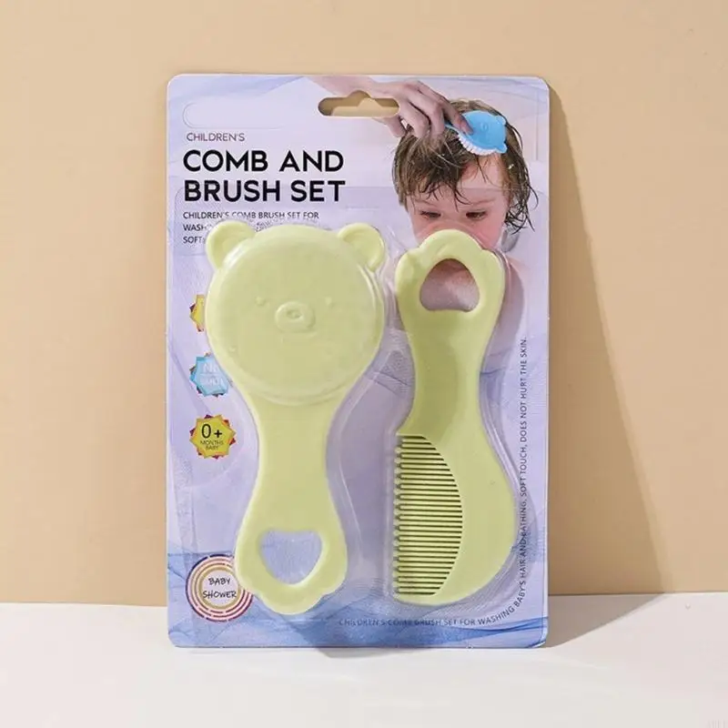 ชุดหวีสำหรับทารกพร้อมเส้นผมสำหรับผิวที่บอบบางคุณลักษณะของหมีน่ารักลวดลาย