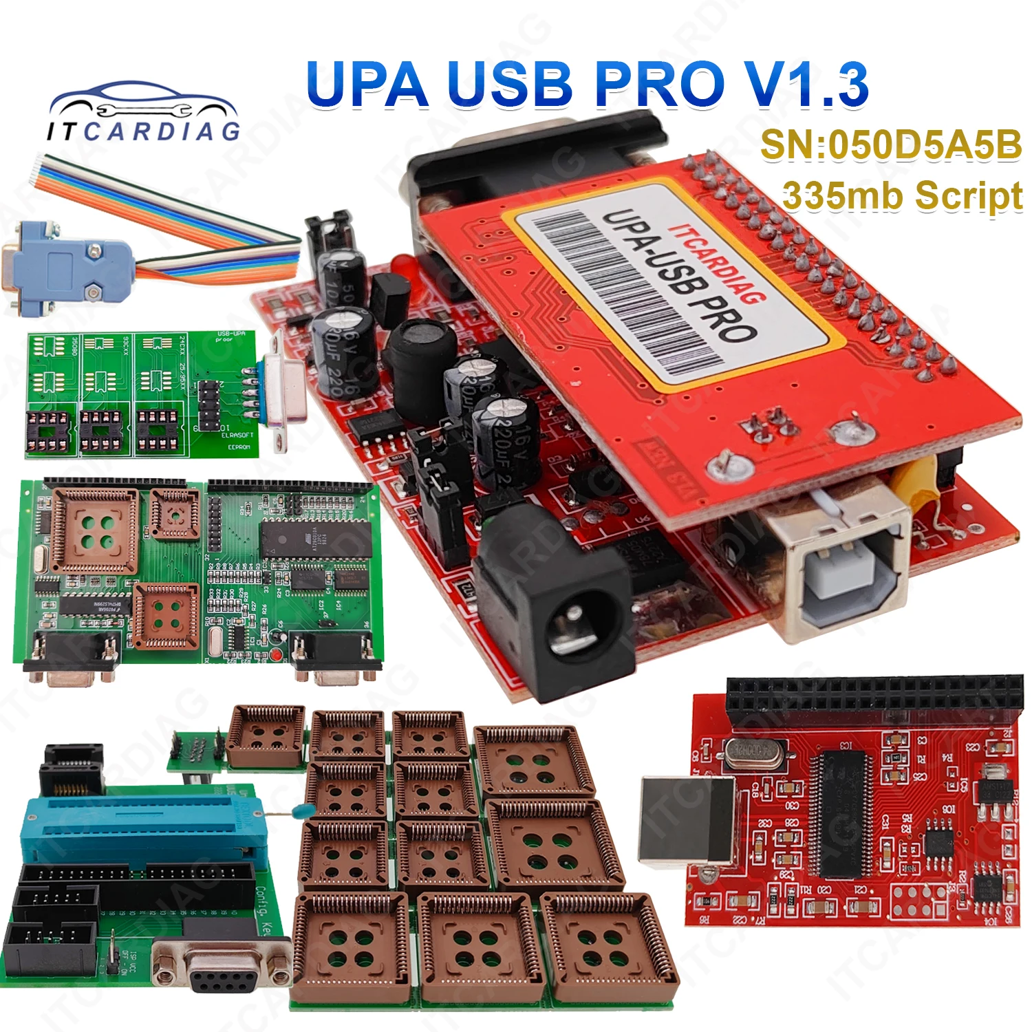 

Newest UPA USB PRO V1.3 SN:050D5A5B ECU Chip Tunning with 335MB Script full Adapters Support NEC Function