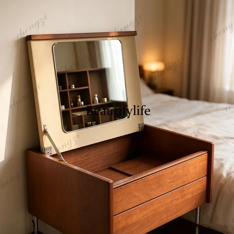 Mid Century Vintage Vanity Table Italian Design Narrow Aesthetic Vanity Table High Quality Elegant Makyaj Masası Room Furnitu