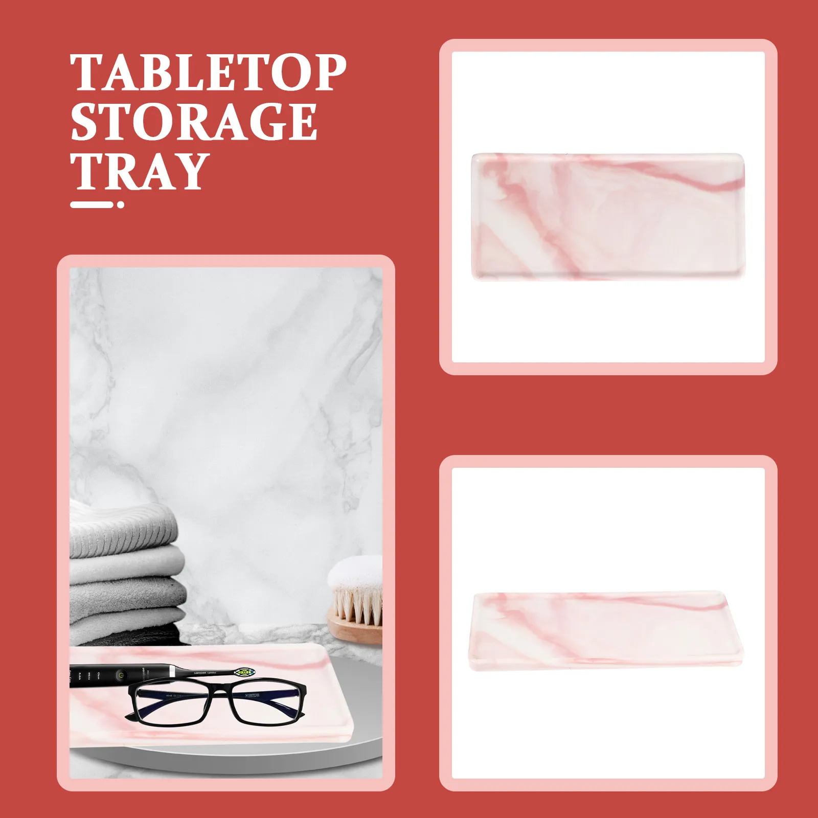 

Rectangle Stone Pattern Ceramic Tray Bathroom Vanity Tray Desktop Organizer Toiletries Storage Plate Multifunctional