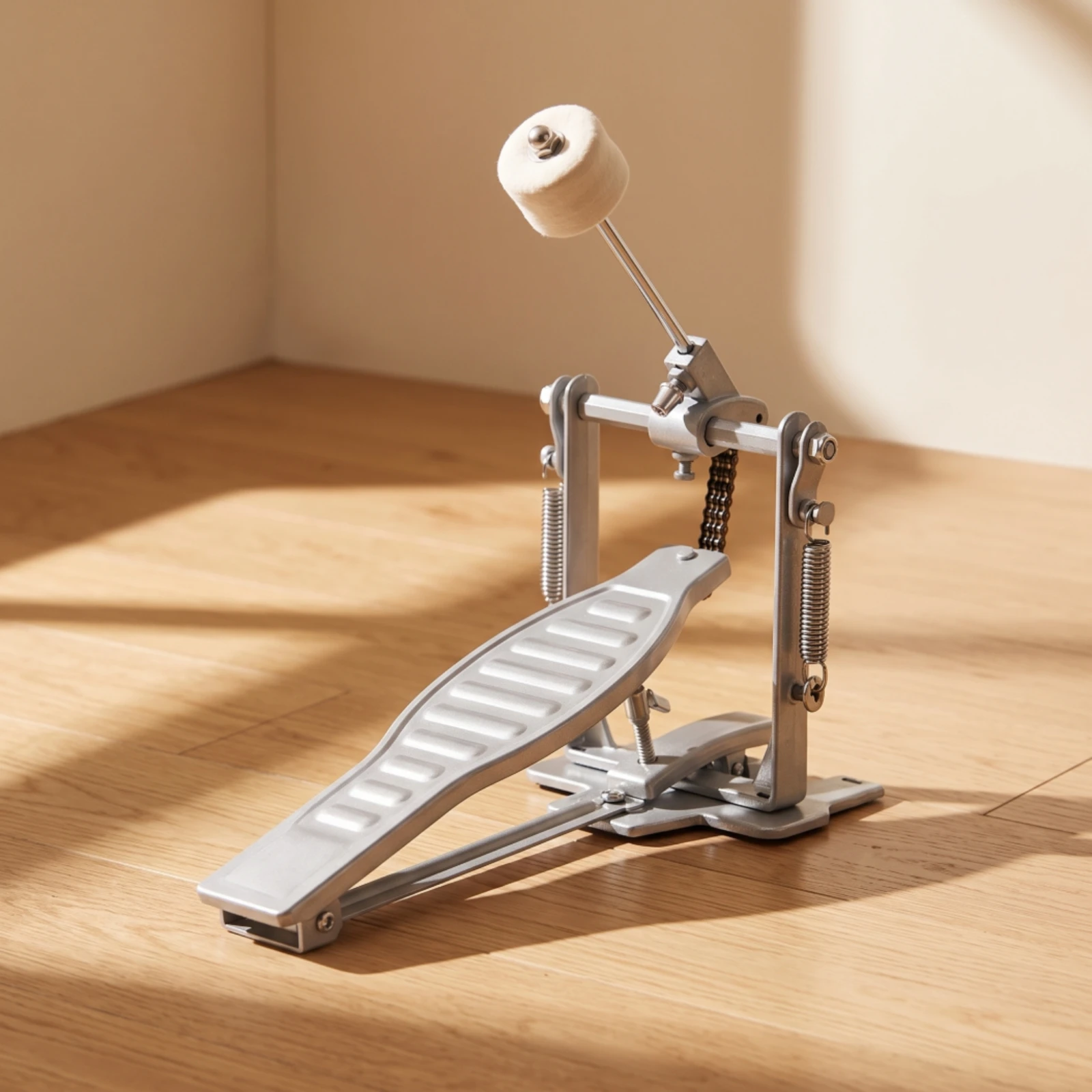 Single Bass Drum Pedal Responsive Drum Practice Pedal Compact Slim-Profile for Drummers, Rehearsal Rooms