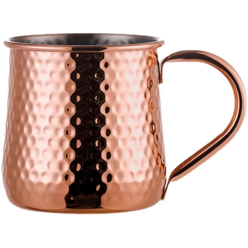 

500ML 304 Stainless Steel Bartender Cocktail Cups Moscow Mule Mugs Hammer Point Bar Tools for Home Party Beer Mug Cocktail Tool