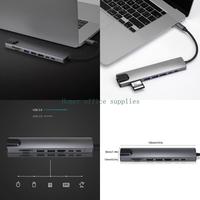 K43B Multifunctional 8-in-1 Type C Hub Laptop Computer Peripheral Docking Station