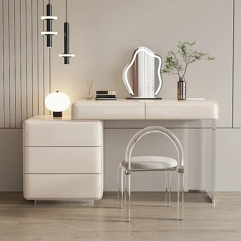 

Luxury Modern Dressing Tables Light Mirror Nordic Ins Dressers White Makeup Table Cabinet Toaletka Do Sypialni Bedroom Furniture