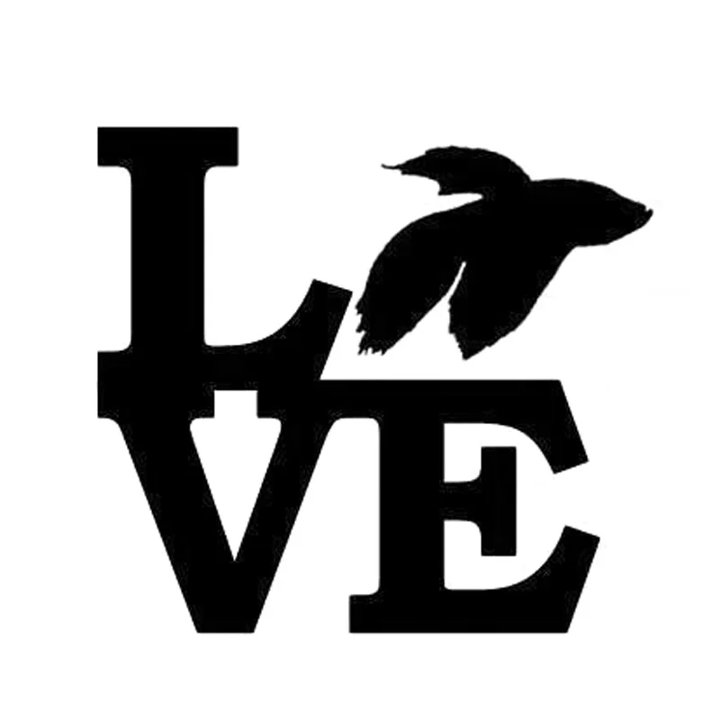 

Betta Love Fashion Stickers Car-Styling Decor Sunscreen Waterproof Decal Auto Accessories Vinyl,12cm*14cm