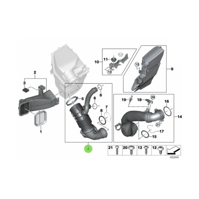 13717643302 x6 g06 40ix x5 g05 45ex 8 se ri es g16 air duct