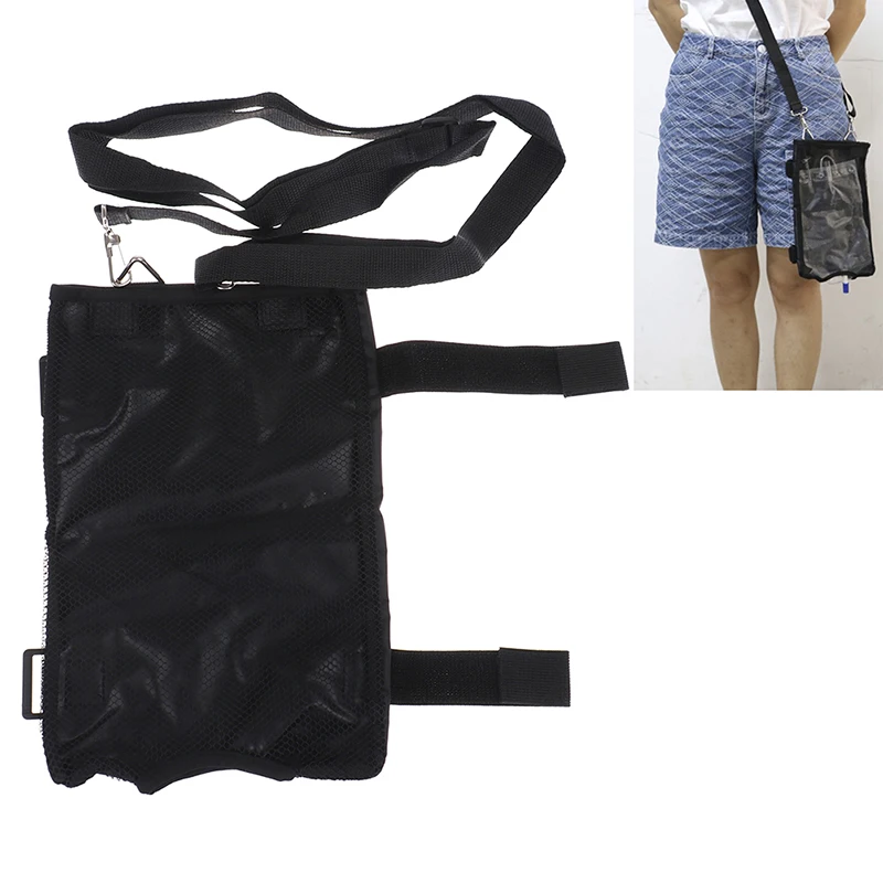 2000ML Urine Drainage Bag Cover with Shoulder Leg Strap Catheter Abdominal Drain Bag Holder Mesh Inspection Window