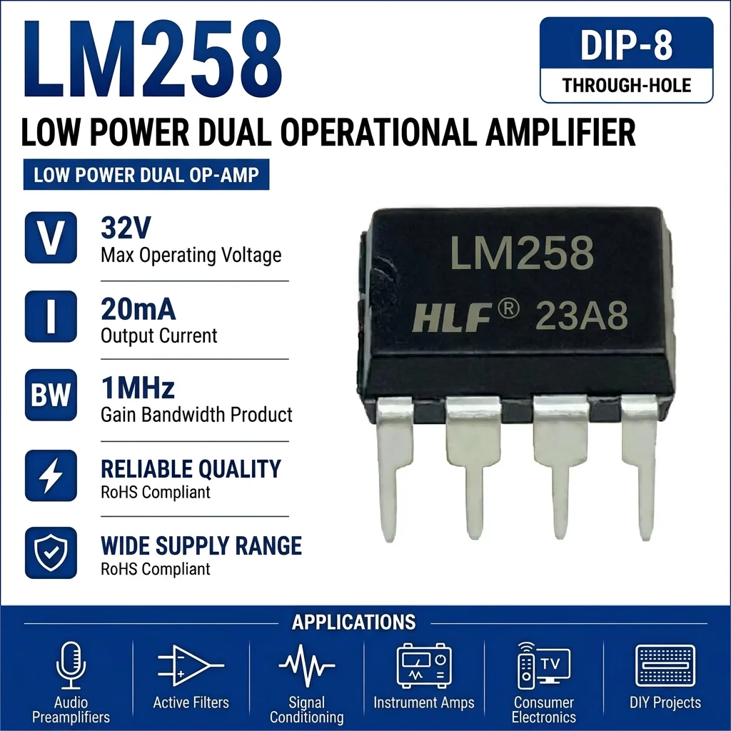 (25 pcs) LM258N DIP-8 / LM258DR SOP-8 LM258 Dual Operational Amplifier